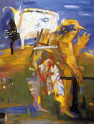 "Lonely Goat
Stood On The Bald
Mountain"
oil on canvas 110
õ 100 1993