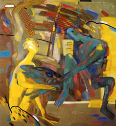 "Wild Jealousy"
oil on canvas 110
õ 100 1991