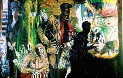 "Center Of Utensils
Receiving" oil
on canvas 150 õ 190
1985