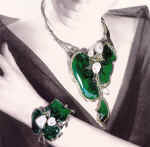 Suit "Quiet bay". Nickel, malachite, chalcedony brush.