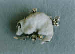 Snow animal. 1994. Silver, chalcedony brush.