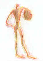 "Warriors" Series. Paper, pencil, wax pencil, 31�19, 1997.Author's property