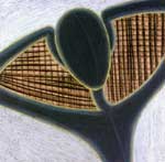 "Comfortable gray pose". Cardboard, pastels. (�.�.)