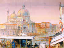 Views of Italy. Venice. Triptich, central part. Cardboard, tempera, pastel. 51�48 1997
