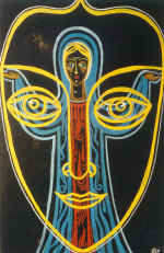 "Meditation" Cycle "Insight" Triptich Colored cardboard, tempera. Central part 40�60 1992