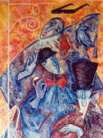 Pierro's Transformation (sketch of a music-hall turn). Paper, tempera. 60�80 1981