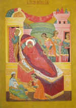 "Nativity of the Virgin". 140�110. Wood, levkas, egg tempera. The Resurrection church (Verkh Neivinsk) 