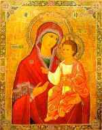 "Iverskaya". Icon of the Virgin 140�95.  Wood, levkas, egg tempera. The Transfiguration church (Ekaterinburg)