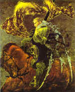 The Horseman. 1993. Canvas, oil. 138*108. In a private collection.