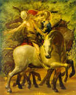 The Horsemen. 1997. Canvas, oil. 150*120. Exhibited in Paris.