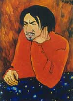 Listeting to Gipsy. Canvas, oil. 37�51.1998. 