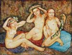 "Twining  wreaths"  2000, oil, 70�90 cm