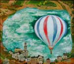 "Sky-lake"  2000, oil, 21�24 cm