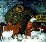 "Velesov's day" 1999, acrylic, 65�70 cm