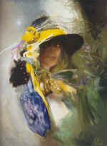 "Yellow Ribbon", canvas, oil, 80�60, 1996.
