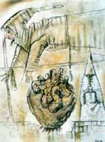 Heart of a Monk, 1998, 40�30 Paper, mixed technique. Theatre of All Times and People Cycle