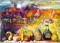 The Old Germany, 1999, 70�100, Oil on canvas, Cycle City. Color. Image.