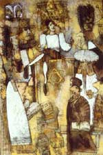 Young Jesus in a Temple, 70�50 Paper, mixed technique. Bible's Characters Cycle.