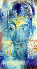 The boy with horses, 1984, 64�36 MDF, oil. 