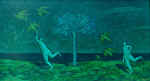Hunters for flying fish. 1995. 90x50. Canvas., oil.