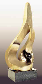 "Paradox and Perfection (Ribbon of Myebius)" Bronze, serpentine�, 1991, 43�19�10.