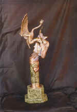 "Leda and Swan". Bronze, serpentine. 1999. 60�20�18.