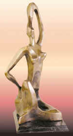 "Awakening". Bronze, serpentine. 1994. 42�16�13